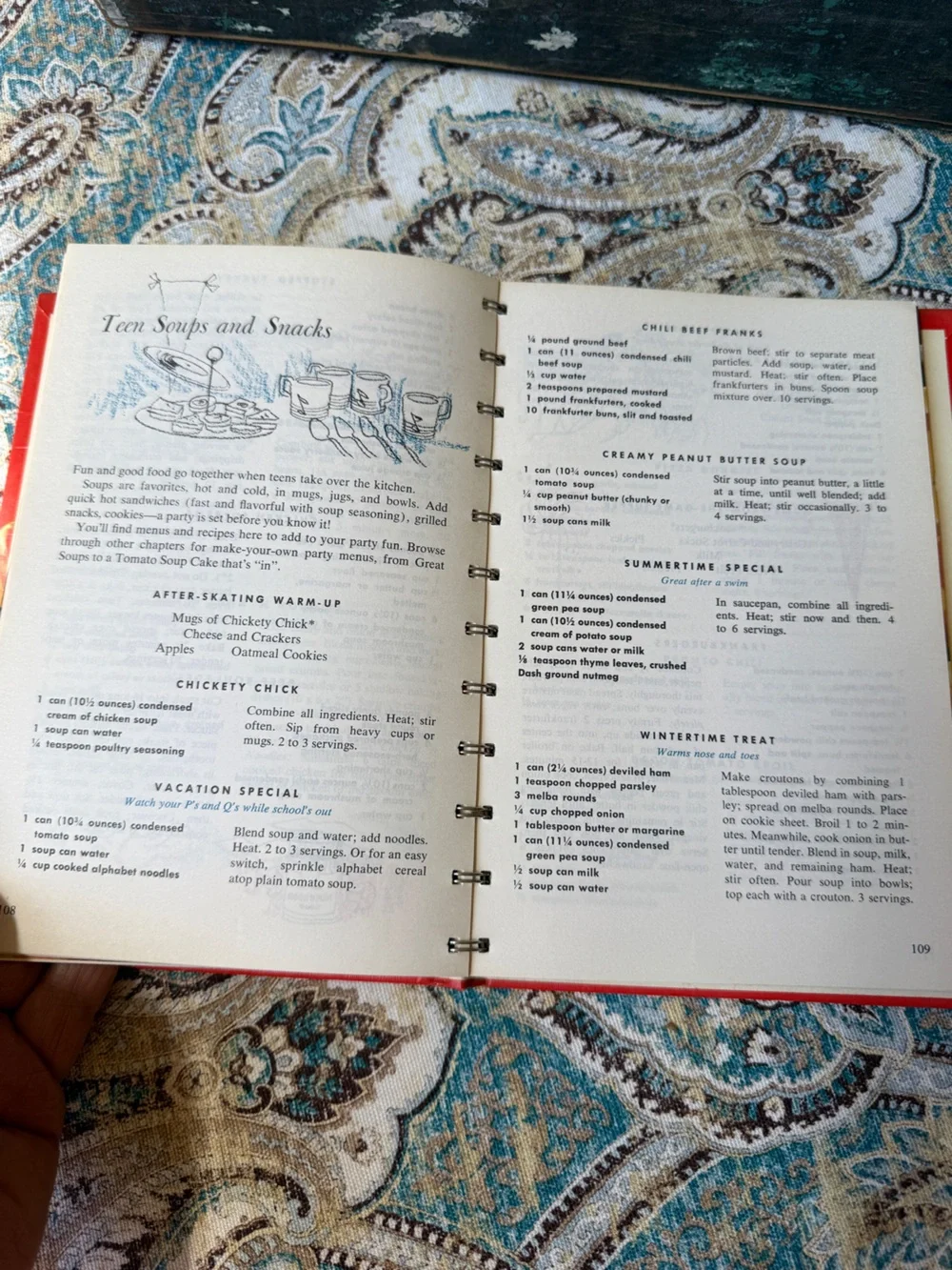 Campbell Cookbook Cooking With Soup 1972 Spiral Bound Vintage Recipe Book